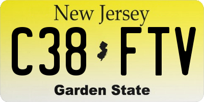 NJ license plate C38FTV