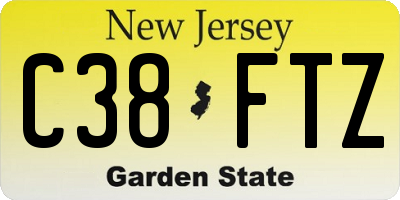 NJ license plate C38FTZ