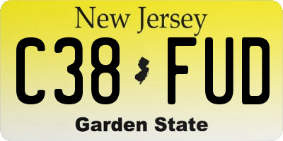 NJ license plate C38FUD