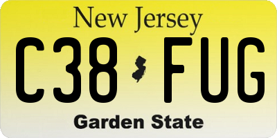 NJ license plate C38FUG