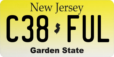 NJ license plate C38FUL