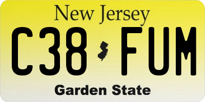 NJ license plate C38FUM
