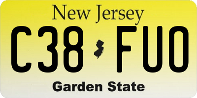 NJ license plate C38FUO
