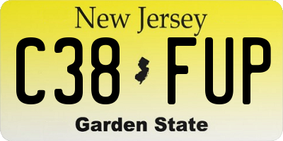 NJ license plate C38FUP