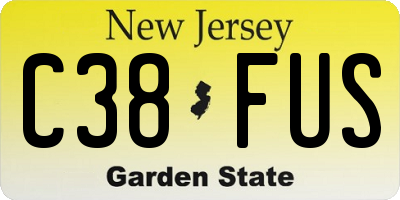 NJ license plate C38FUS