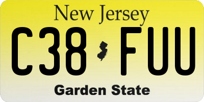 NJ license plate C38FUU