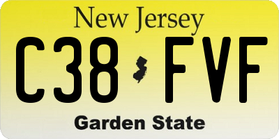 NJ license plate C38FVF