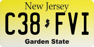 NJ license plate C38FVI