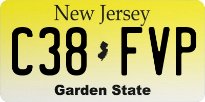 NJ license plate C38FVP