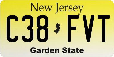 NJ license plate C38FVT