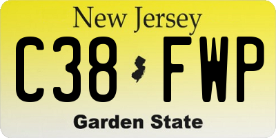 NJ license plate C38FWP