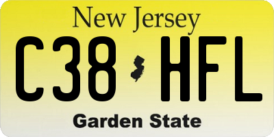 NJ license plate C38HFL