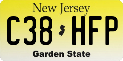 NJ license plate C38HFP