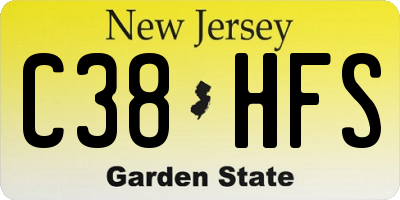 NJ license plate C38HFS