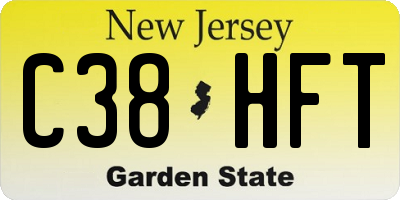 NJ license plate C38HFT