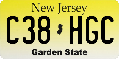 NJ license plate C38HGC