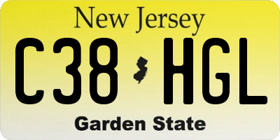 NJ license plate C38HGL