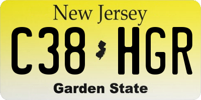 NJ license plate C38HGR