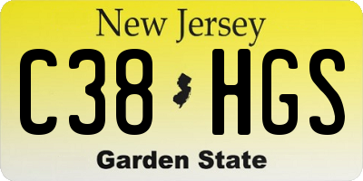 NJ license plate C38HGS