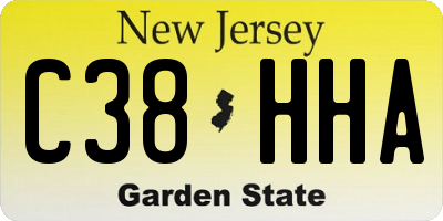 NJ license plate C38HHA