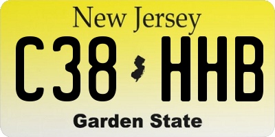 NJ license plate C38HHB