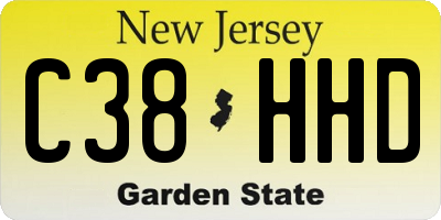 NJ license plate C38HHD