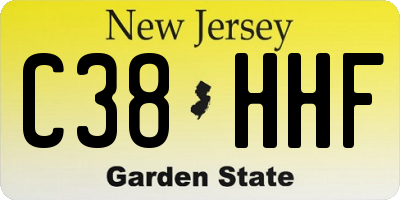 NJ license plate C38HHF