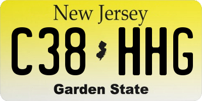 NJ license plate C38HHG