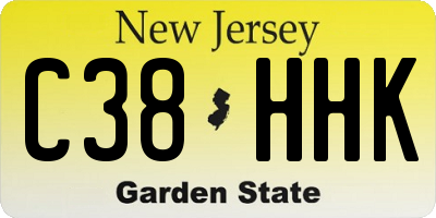 NJ license plate C38HHK