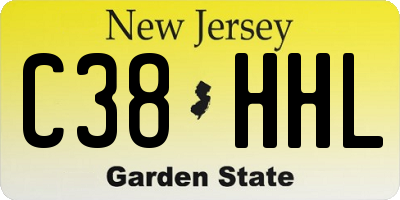 NJ license plate C38HHL