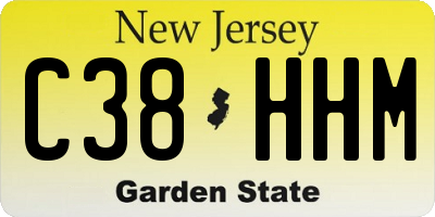 NJ license plate C38HHM