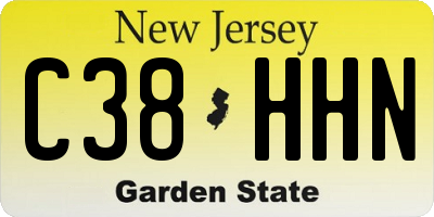 NJ license plate C38HHN