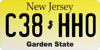 NJ license plate C38HHO