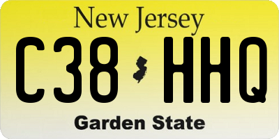 NJ license plate C38HHQ
