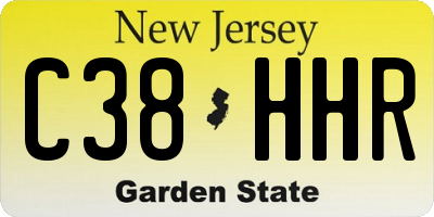NJ license plate C38HHR