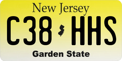NJ license plate C38HHS