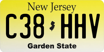 NJ license plate C38HHV