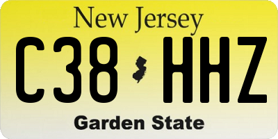 NJ license plate C38HHZ