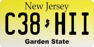 NJ license plate C38HII