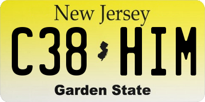 NJ license plate C38HIM