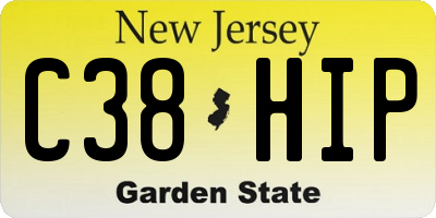 NJ license plate C38HIP