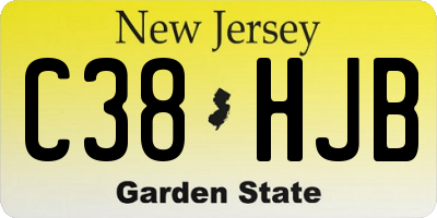 NJ license plate C38HJB