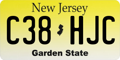 NJ license plate C38HJC