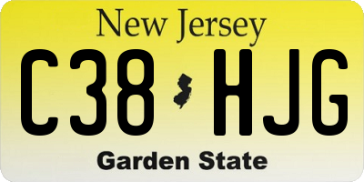 NJ license plate C38HJG