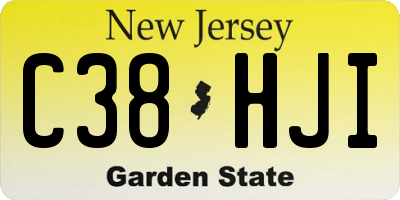 NJ license plate C38HJI