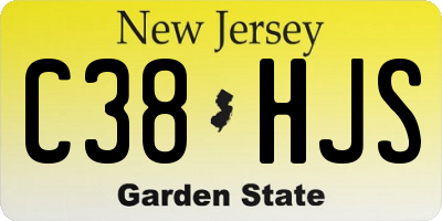 NJ license plate C38HJS