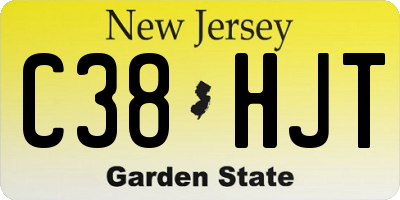NJ license plate C38HJT