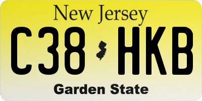 NJ license plate C38HKB