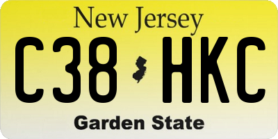 NJ license plate C38HKC