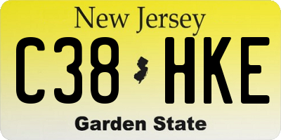 NJ license plate C38HKE